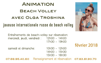 Animation de Beach Volley avec Olga Troshina