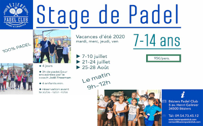 Stages de Padel Kids Juin 2020 min